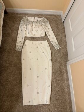 Embellished Ivory set  - Elegant Beaded Detail